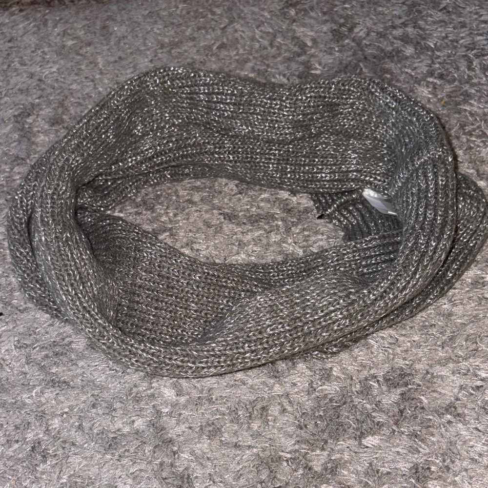 Gray Knit Infinity Scarf with Subtle Sparkles - Picture 1 of 2
